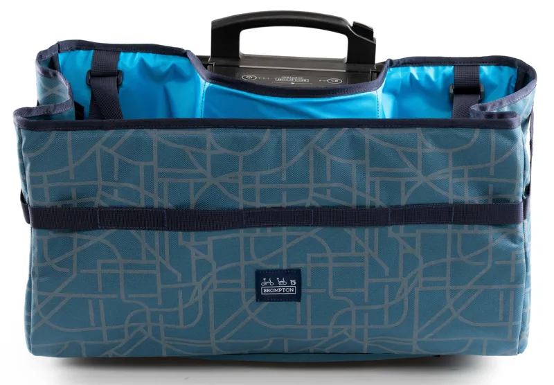 Brompton Bright Night Electric Basket Bag Reflective in Dusk Blue 22L